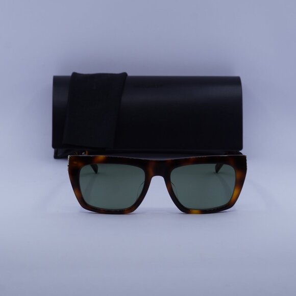 Saint Laurent SL M131/F 003 Square Sunglasses - Havana\Green - Picture 2 of 9